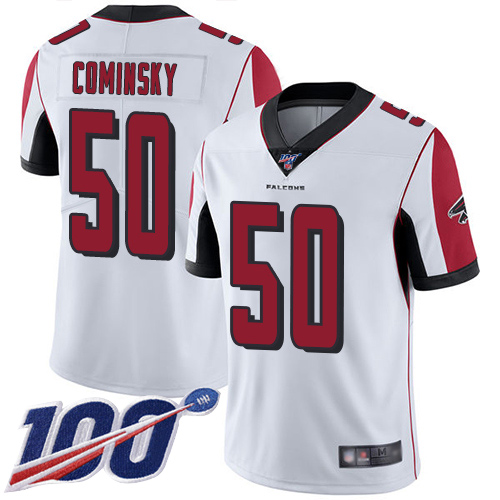 Atlanta Falcons Limited White Men John Cominsky Road Jersey NFL Football 50 100th Season Vapor Untouchable